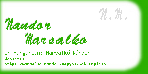 nandor marsalko business card